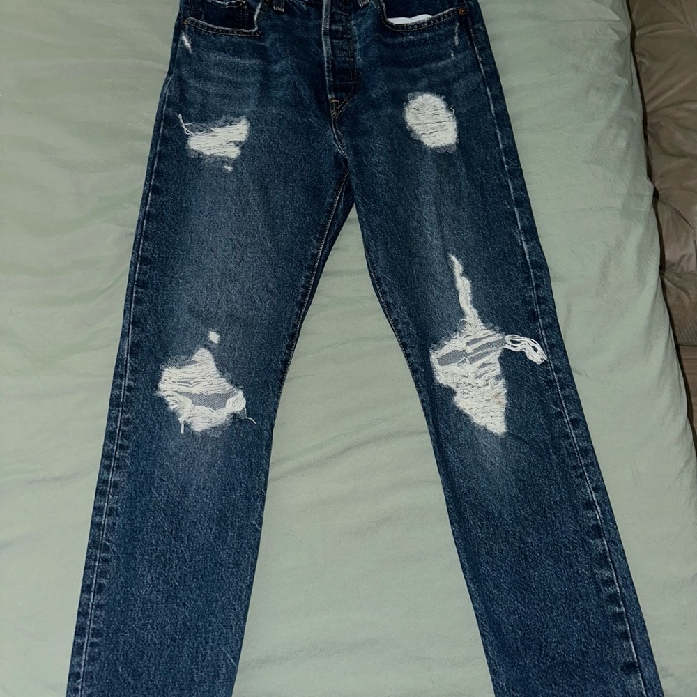 Levi's Women's Distressed Blue Boyfriend Jeans